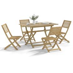 Ensemble à manger de jardin 5 pcs Bois d'acacia solide