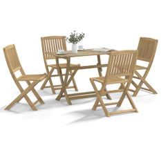 Ensemble à manger de jardin 5 pcs Bois d'acacia solide