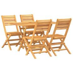 Ensemble à manger de jardin 5 pcs Bois de teck massif