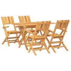 Ensemble à manger de jardin 5 pcs Bois de teck massif