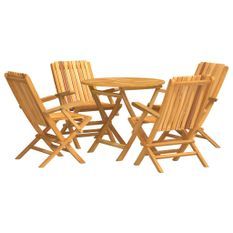 Ensemble à manger de jardin 5 pcs Bois de teck massif