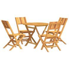 Ensemble à manger de jardin 5 pcs Bois de teck massif