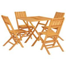 Ensemble à manger de jardin 5 pcs Bois de teck massif