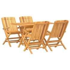 Ensemble à manger de jardin 5 pcs Bois de teck massif