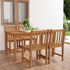 Ensemble à manger de jardin 5 pcs Bois de teck massif