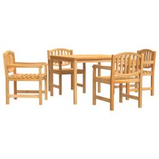 Ensemble à manger de jardin 5pcs Bois de teck massif