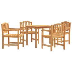 Ensemble à manger de jardin 5pcs Bois de teck massif