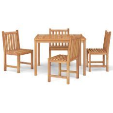 Ensemble à manger de jardin 5pcs Bois de teck massif