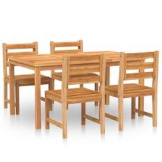 Ensemble à manger de jardin 5pcs Bois de teck massif