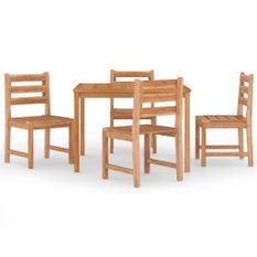 Ensemble à manger de jardin 5pcs Bois de teck massif