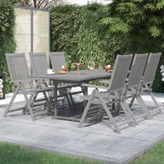 Ensemble à manger de jardin 7 pcs Bois d'acacia massif