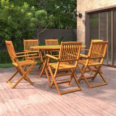 Ensemble à manger de jardin 7 pcs Bois d'acacia massif