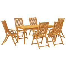 Ensemble à manger de jardin 7 pcs Bois d'acacia solide