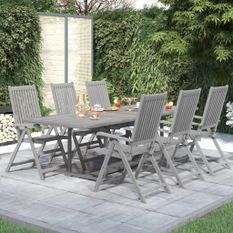 Ensemble à manger de jardin 7 pcs Bois d'acacia solide
