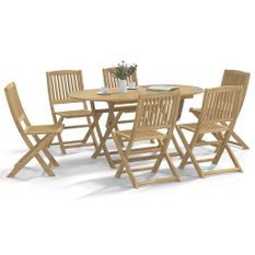 Ensemble à manger de jardin 7 pcs Bois d'acacia solide