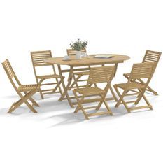 Ensemble à manger de jardin 7 pcs Bois d'acacia solide