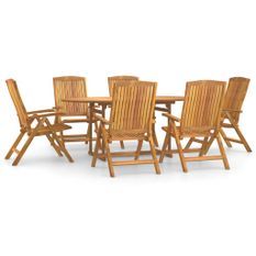 Ensemble à manger de jardin 7 pcs Bois de teck solide