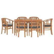 Ensemble à manger de jardin 7 pcs Bois de teck solide