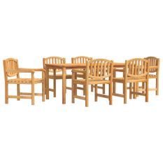 Ensemble à manger de jardin 7 pcs Bois de teck solide