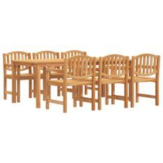 Ensemble à manger de jardin 7 pcs Bois de teck solide