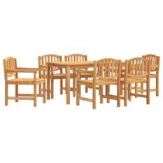 Ensemble à manger de jardin 7 pcs Bois de teck solide