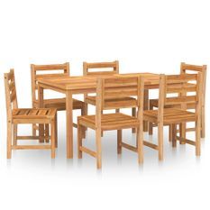 Ensemble à manger de jardin 7 pcs Bois de teck solide