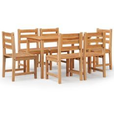 Ensemble à manger de jardin 7 pcs Bois de teck solide
