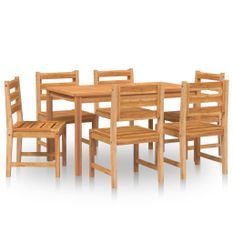 Ensemble à manger de jardin 7 pcs Bois de teck solide