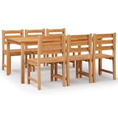 Ensemble à manger de jardin 7 pcs Bois de teck solide