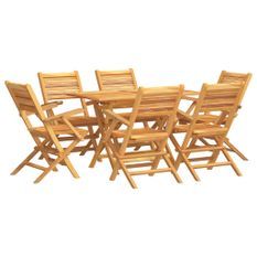 Ensemble à manger de jardin 7 pcs Bois de teck solide