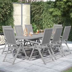 Ensemble à manger de jardin 9 pcs bois d'acacia solide
