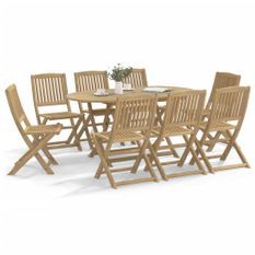 Ensemble à manger de jardin 9 pcs bois d'acacia solide