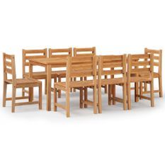 Ensemble à manger de jardin 9 pcs Bois de teck solide