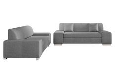 Ensemble Canapé minimaliste 2 et 3 places tissu gris clair Plazo