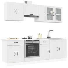 Ensemble d'armoires cuisine 8pcs Kalmar blanc bois d'ingénierie