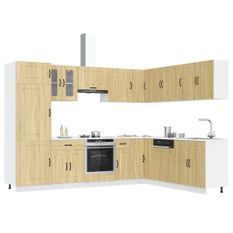 Ensemble d'armoires de cuisine 14 pcs Kalmar bois d'ingénierie