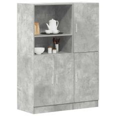 Ensemble d'armoires de cuisine 2 pcs gris béton bois ingénierie