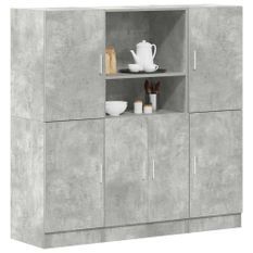 Ensemble d'armoires de cuisine 3 pcs gris béton