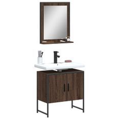 Ensemble d'armoires de salle de bain 2 pcs chêne marron