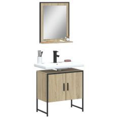 Ensemble d'armoires de salle de bain 2 pcs chêne sonoma