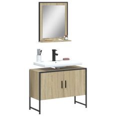 Ensemble d'armoires de salle de bain 2 pcs chêne sonoma