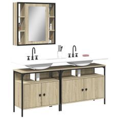 Ensemble d'armoires de salle de bain 3 pcs chêne sonoma