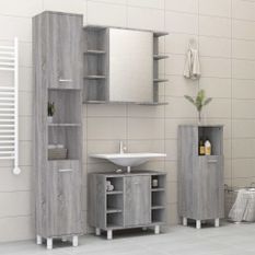 Ensemble d'armoires de salle de bain 4 pcs sonoma gris