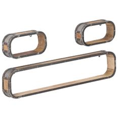 Ensemble d'étagères murales 3 pcs Bois solide de manguier