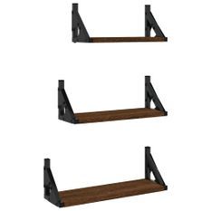 Ensemble d'étagères murales 3pcs chêne marron bois d'ingénierie