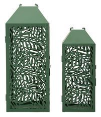 Ensemble de 2 lanternes à sculpter - 17,8 x 17,8 x 44 cm - 13,8 x 13,8 x 34 cm