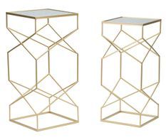 Ensemble de 2 verres de table, dimensions : 31,5 x 31,5 x 68 cm et 28 x 28 x 64 cm