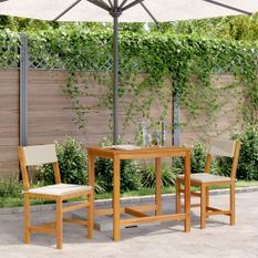 Ensemble de balcon avec coussins 3 pcs bois massif d'acacia