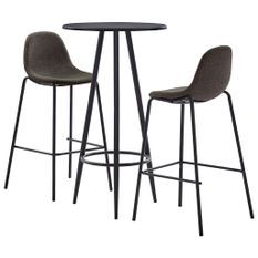 Ensemble de bar 3 pcs Tissu Gris foncé 2