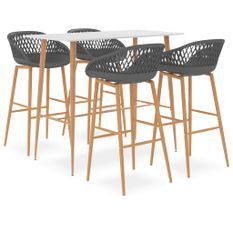 Ensemble de bar 5 pcs Blanc et gris 3